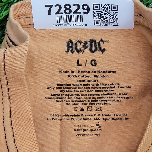ACDC Leopard Crop-Top Shirt Womens Large 21x18 Tie-Dye - Picture 8 of 11